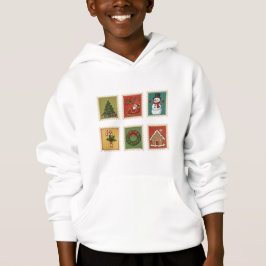 Weihnachtsfeiertage Briefmarke Hoodie
