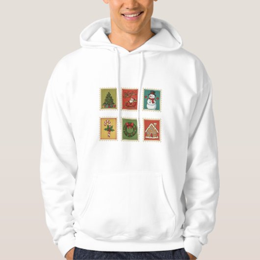 Weihnachtsfeiertage Briefmarke Hoodie (Vorderseite)