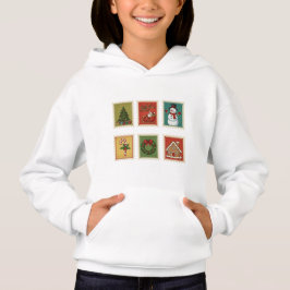 Weihnachtsfeiertage Briefmarke Hoodie