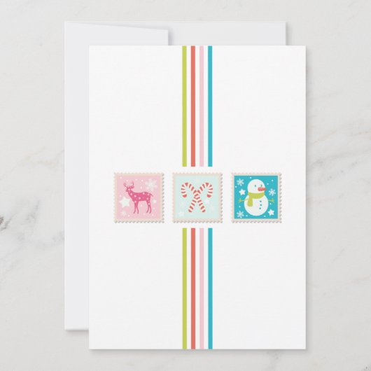 Weihnachtsfeiertage Briefmarke Muster Einladung (Rückseite)
