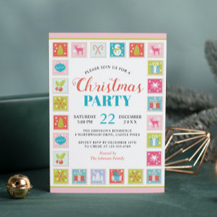 Weihnachtsfeiertage Briefmarke Muster Einladung