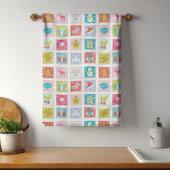 Weihnachtsfeiertage Briefmarke Muster Geschirrtuch