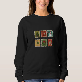 Weihnachtsfeiertage Briefmarke Sweatshirt