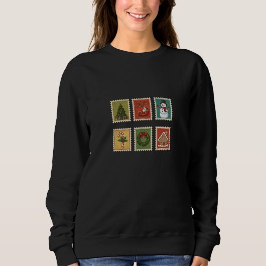 Weihnachtsfeiertage Briefmarke Sweatshirt (Vorderseite)