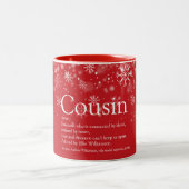 Weihnachtsfeiertage Cousin Definition Schneeflocke Zweifarbige Tasse (Mittel)