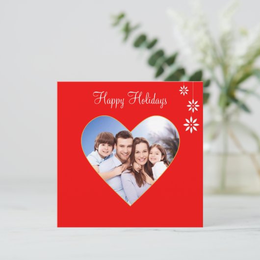 Weihnachtsfeiertage Custom Family Foto auf Rot (Stehend Vorderseite)