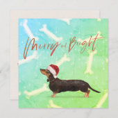 Weihnachtsfeiertage Dackel Hunde Muster Gruß (Vorne/Hinten)