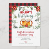 Weihnachtsfeiertage des Personals Brauen Einladung (Vorne/Hinten)