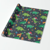 Weihnachtsfeiertage Dinosaurier Wrapping Paper Geschenkpapier (Ungerollt)