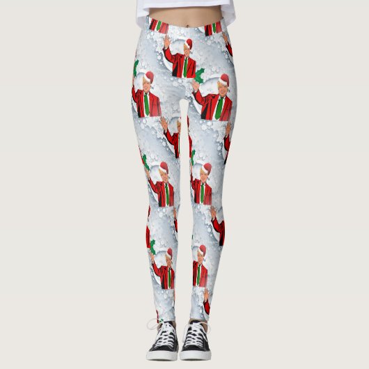 Weihnachtsfeiertage Donald Trump Leggings (Vorderseite)