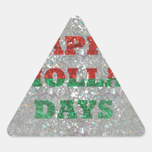 Weihnachtsfeiertage Dreieckiger Aufkleber