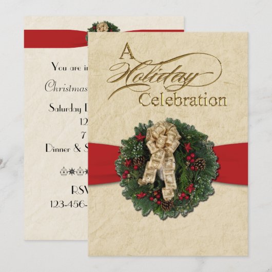 Weihnachtsfeiertage Einladung (Vorne/Hinten)