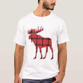 Weihnachtsfeiertage Elche Rotes Kariertes Tartan M T-Shirt (Vorderseite)