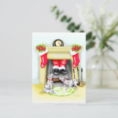 Weihnachtsfeiertage fallen in der Stadt Feiertagspostkarte (Stehend Vorderseite)