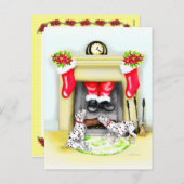 Weihnachtsfeiertage fallen in der Stadt Feiertagspostkarte (Vorne/Hinten)