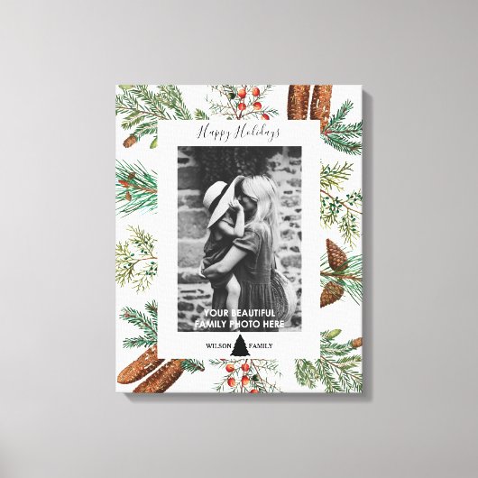 Weihnachtsfeiertage Familienfest Foto Pine Leinwanddruck (Vorderseite)