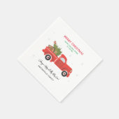 Weihnachtsfeiertage Familienname Red Truck Papier Serviette (Ecke)