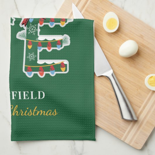 Weihnachtsfeiertage Familienwohnung Geschirrtuch (Viertel Falte)