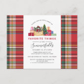 Weihnachtsfeiertage Feierliche Lieblings-Dinge Par Einladungspostkarte (Vorderseite)