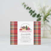 Weihnachtsfeiertage Feierliche Lieblings-Dinge Par Einladungspostkarte (Stehend Vorderseite)