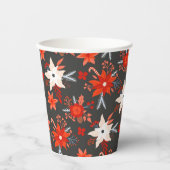 Weihnachtsfeiertage Feierliche Winter Rosa Rosa Bl Pappbecher (Vorderseite)