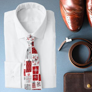 Weihnachtsfeiertage Festivals Rot Silber Moderne Krawatte