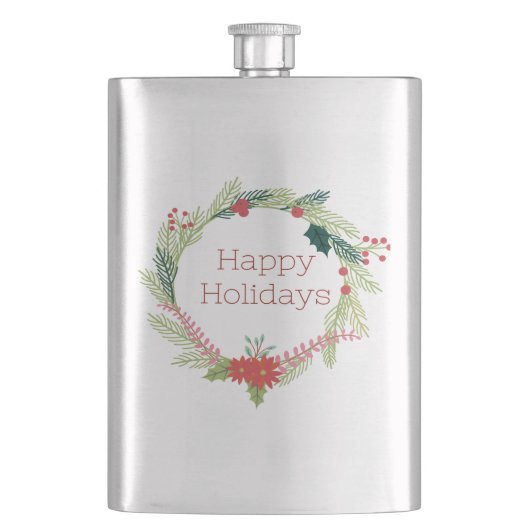 Weihnachtsfeiertage Flachmann (Vorderseite)