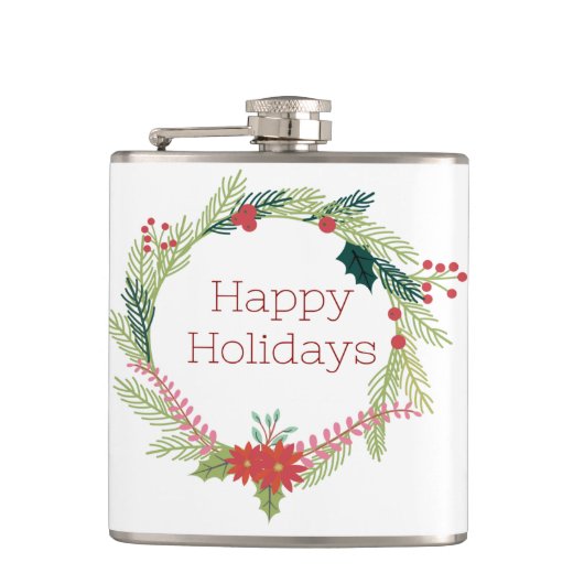 Weihnachtsfeiertage Flachmann (Vorderseite)