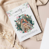 Weihnachtsfeiertage Foto Mistletoe Botanisch Mitteilungskarte