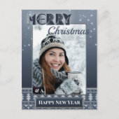 Weihnachtsfeiertage Foto Navy Sweater Postcard Postkarte (Vorderseite)