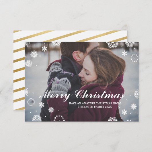 Weihnachtsfeiertage Fotokarte Xmas Paar Einladung (Vorne/Hinten)