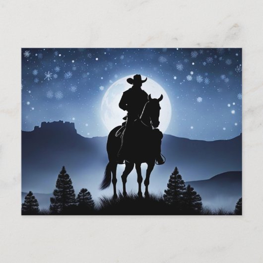 Weihnachtsfeiertage Frohe Festtage Cowboy Postkarte (Vorderseite)