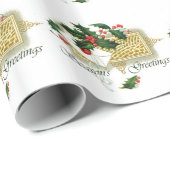 Weihnachtsfeiertage Frohe Festtage Geschenkpapier (Rolleneckpunkt)