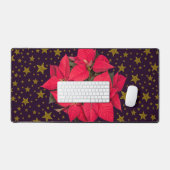 Weihnachtsfeiertage, funkelnd Goldsterne auf Schreibtischunterlage (Tastatur & Maus)