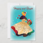 Weihnachtsfeiertage Geschenkboxen Gold Glitzer Gir Dankeskarte (Vorderseite)