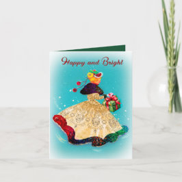 Weihnachtsfeiertage Geschenkboxen Gold Glitzer Gir Einladung