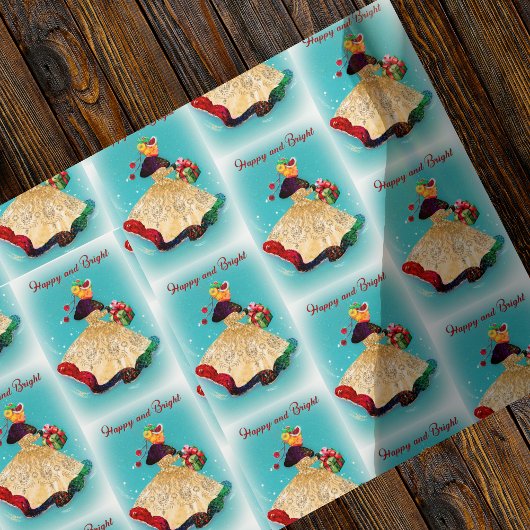 Weihnachtsfeiertage Geschenkboxen Gold Glitzer Gir Geschenkpapier