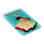 Weihnachtsfeiertage Geschenkboxen Gold Glitzer Gir Magnet (Rechte Seite)