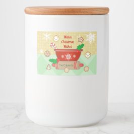 Weihnachtsfeiertage Gestelltes Lebensmittel Lebensmitteletikett