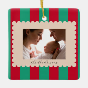 Weihnachtsfeiertage gestreifte moderne benutzerdef keramikornament