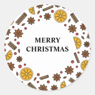 Weihnachtsfeiertage Gewürze schmecken und riechen  Runder Aufkleber