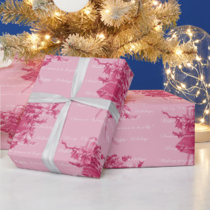 Weihnachtsfeiertage Glocken rosa neutral Geschenkpapier