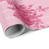 Weihnachtsfeiertage Glocken rosa neutral Geschenkpapier (Rolleneckpunkt)
