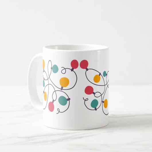 Weihnachtsfeiertage Glühbirnen Kaffeetasse (Vorderseite Links)