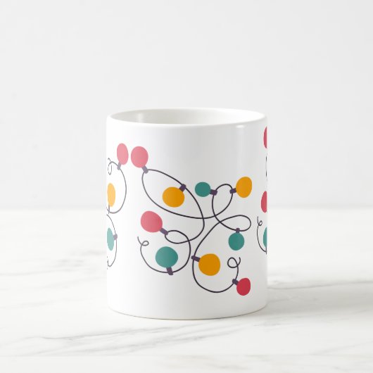 Weihnachtsfeiertage Glühbirnen Kaffeetasse (Mittel)