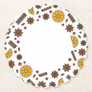 Weihnachtsfeiertage Gluhwein Gewürzdoodles Untersetzer