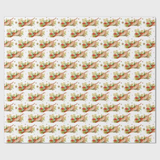 Weihnachtsfeiertage Gold Stars Geschenkpapier (Flach)