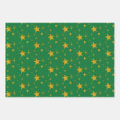 Weihnachtsfeiertage Gold Stars Glitzer Sparkasse Geschenkpapier Set (Vorderseite 3)