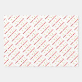 Weihnachtsfeiertage Gold Stars Kerzen Glitzer Wrap Geschenkpapier Set (Vorderseite 3)