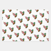 Weihnachtsfeiertage Gold Stars Kerzen Glitzer Wrap Geschenkpapier Set (Vorderseite)